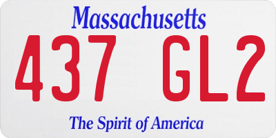 MA license plate 437GL2
