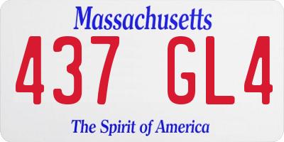 MA license plate 437GL4