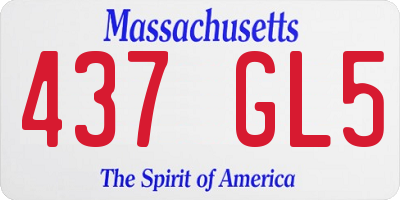 MA license plate 437GL5