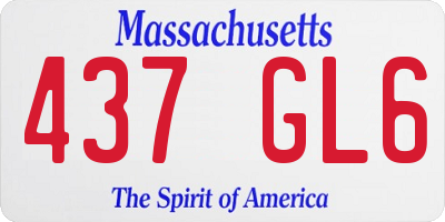 MA license plate 437GL6