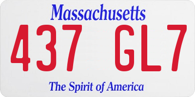 MA license plate 437GL7