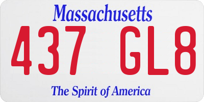 MA license plate 437GL8
