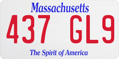 MA license plate 437GL9