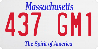 MA license plate 437GM1