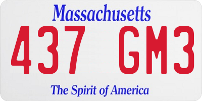 MA license plate 437GM3