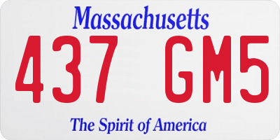 MA license plate 437GM5