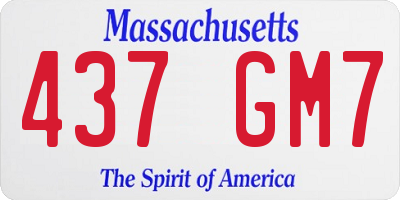 MA license plate 437GM7