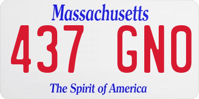 MA license plate 437GN0