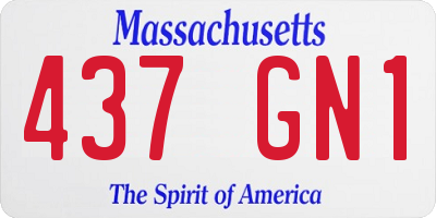 MA license plate 437GN1