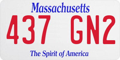 MA license plate 437GN2