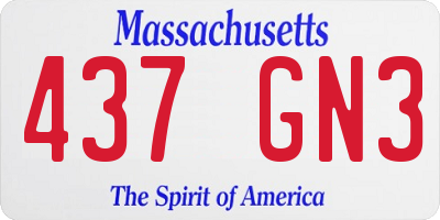 MA license plate 437GN3