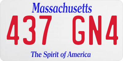 MA license plate 437GN4