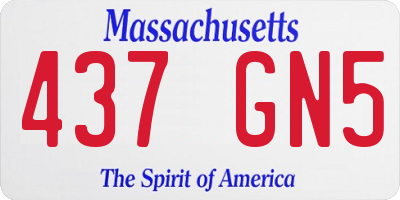 MA license plate 437GN5
