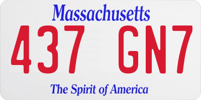 MA license plate 437GN7