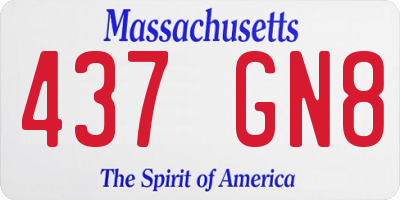MA license plate 437GN8