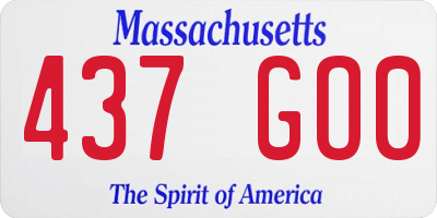 MA license plate 437GO0