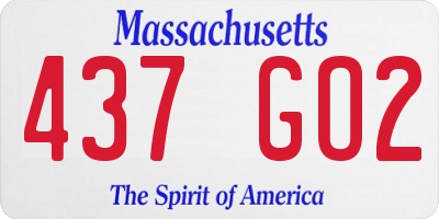 MA license plate 437GO2