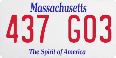 MA license plate 437GO3