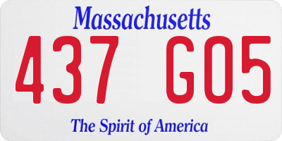MA license plate 437GO5