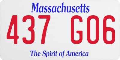 MA license plate 437GO6