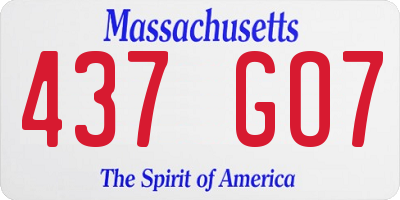 MA license plate 437GO7