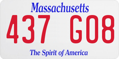 MA license plate 437GO8