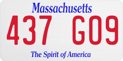 MA license plate 437GO9