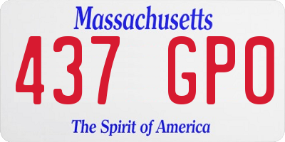 MA license plate 437GP0