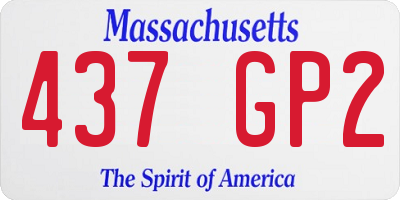 MA license plate 437GP2