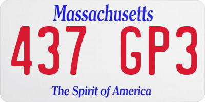 MA license plate 437GP3