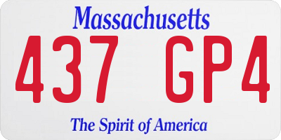 MA license plate 437GP4