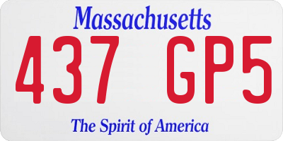 MA license plate 437GP5
