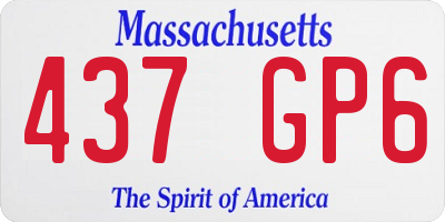 MA license plate 437GP6