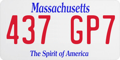 MA license plate 437GP7