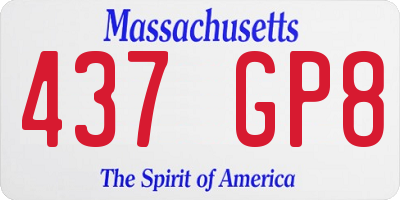 MA license plate 437GP8