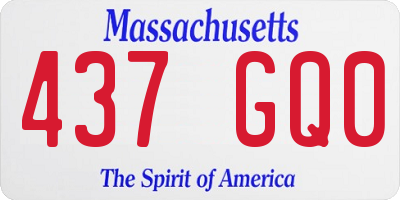 MA license plate 437GQ0