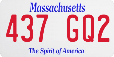 MA license plate 437GQ2
