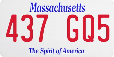 MA license plate 437GQ5