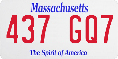 MA license plate 437GQ7