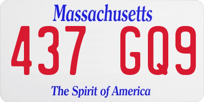 MA license plate 437GQ9