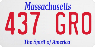 MA license plate 437GR0
