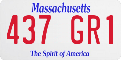 MA license plate 437GR1