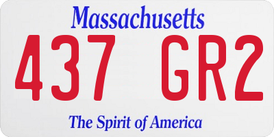 MA license plate 437GR2