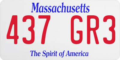MA license plate 437GR3