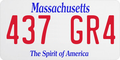 MA license plate 437GR4