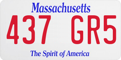 MA license plate 437GR5