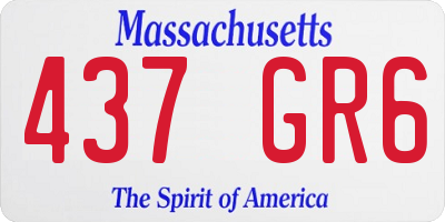 MA license plate 437GR6