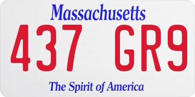 MA license plate 437GR9