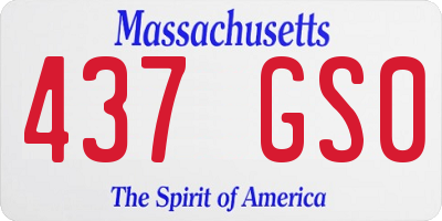 MA license plate 437GS0