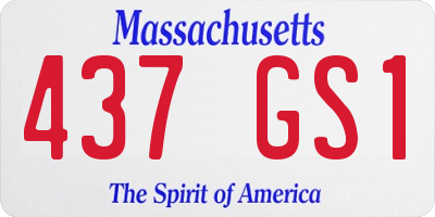 MA license plate 437GS1